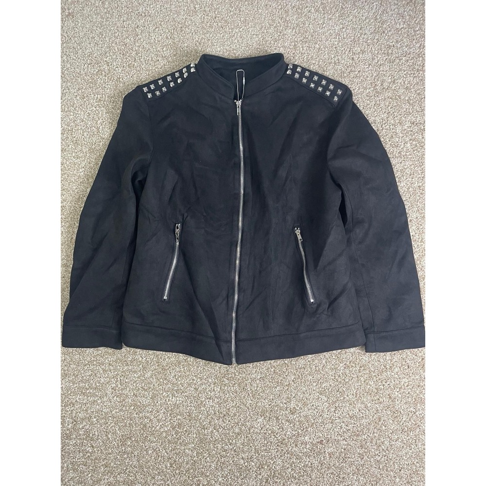 Finder Cine Womens sz‎ L Black Vegan Motorcycle Jacket